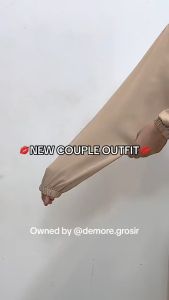 Demore Naraya Setelan Couple Pasangan Muslim Gamis Dan Koko Lengan Pendek Polos Busui friendly