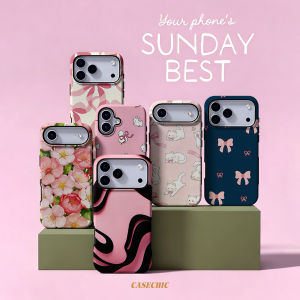 Potdemiel | Pink Black Swirl For Case For iPhone 17 16 15 14 Plus 13 Pro Max Shockproof Hard PC Flower Cover