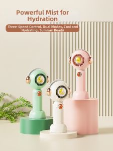2024 New Portable Handheld Spray Fan Miniature USB Powered Fan Small Fresh Style Household Daily Use Fan for Everyone