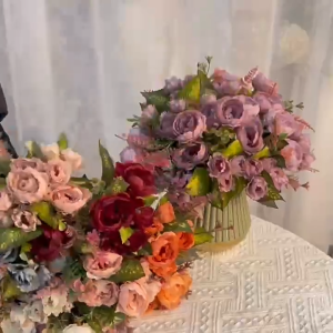 CHUN053634 Peony Simulation Rose 9Heads Anti-UV Wedding Arch Flower Vintage Realistic Artificial Flower Home Decor