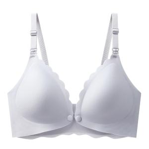 MiiOW | เสื้อชั้นในแบบมีโครงสำหรับให้นมแบบหน้าเปิดสำหรับผู้หญิง ป้องกันการหย่อนคล้อย ป้องกันการเกิดไขมันข้าง ฤดูร้อน เบา ไร้โครง เสื้อชั้นในแบบ V ทรงสามเหลี่ยม