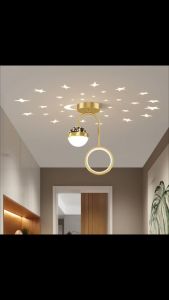 Gold LED Chandelier Aisle Porch Hallway Ceiling Light Bedroom Kitchen Restaurant Indoor Fixture