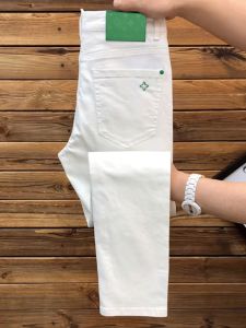 Slim Fit White Jeans Mens New 2025 Versatile Green Label Casual Harlan Pants Fashionable Slim Leggings Trendy Straight Leg Jeans