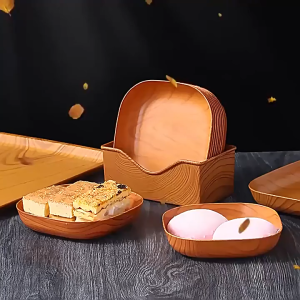 BDO ชุดจานใส่กระดูกทรงสี่เหลี่ยมสร้างสรรค์สำหรับขนมและผลไม้ พร้อมที่เก็บขยะบนโต๊ะสไตล์โมเดิร์น