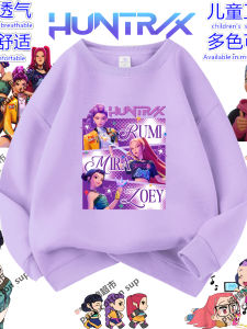 Kpop Hunter Girls Group Childrens Hoodie Fashionable Autumn Winter Spring Fleece Lined round Neck Kids Sweatshirt
