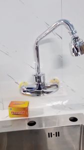 VRB5009 vòi rửa bát cắm tường thân Đồng cần cứng INOX304 bảo hành 2 năm đổi mới