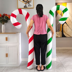 1PC Perimeter 180cm Landing 170cm Inflatable Christmas Canes Decorations Lollipop Balloon Party Bar Atmosphere Props Ornaments