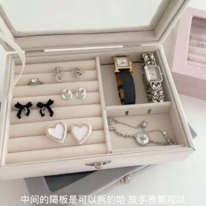 SSA Jewelry Box Jewelry Organizer Jewelry Storage Box for Necklace Earrings Rings Bracelet ins风9格大容量首饰便携收纳盒