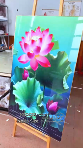 Tranh sen treo tường Tranh hoa sen cá chép vẻ đẹp thuần khiết tráng gương treo tường HSQC32