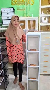 Lemari Plastik Lipat Serbaguna Multifungsi Lemari Plastik Kamar Mandi Dapur Ruang Tamu ada Roda