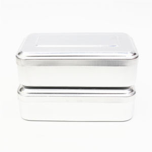 Thickened Large Size Retro Aluminum Lunch Box Double Peak Outdoor Laboratory Old Style Food Container Easy to Clean Metal Coated