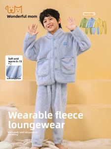 Bộ Đồ Ngủ Bé Chất Flannel Dày Cho Mùa Thu – Đông