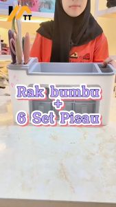 YATT PAKET COMBO SPESIAL!! Rak Penyimpanan Bumbu Dapur Dengan 6 Laci FREE + 6in1 Pisau Set PREMIUM
