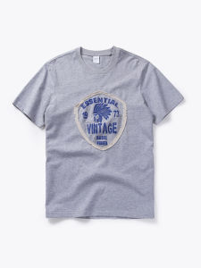 เสื้อยืดคอกลมแขนสั้นผ้าฝ้ายแท้พิมพ์ลายสไตล์อเมริกันสำหรับผู้ชาย ทรงหลวม ระบายอากาศได้ดี ฤดูร้อน 2025 แบรนด์ Fain