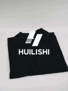 HUILISHI Arrival Box Shirts plain cotton short wide fit Cuban collar pocket casual short-sleeved mens shirts