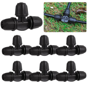 30PCS Garden 4/7mm Hose Lock Drip Irrigation Joint for Watering Tube Fitting Adapter Tee 1/4" 3-Way Connectors Greenhouse Plants