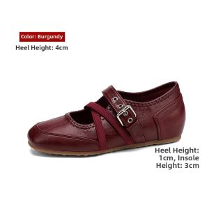 MIFEI | Vintage Black Leather Flat Shoes