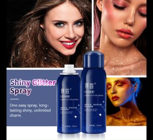 [BUY 1 TAKE 1 ] 150ml Night Club Party Gliter Spray Wedding Gitter Spray Body Hair Clothes Dating Shiny Spray Makeup Cosmetic Shiny Gliter