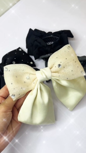 [KT019] Kẹp nơ ánh kim thời trang – Phụ kiện tóc dạ tiệc cao cấp