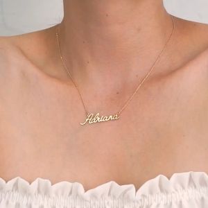 Kalung Liontin Nama Custom dengan Font Berbeda Lapis Emas 24K Anti Karat