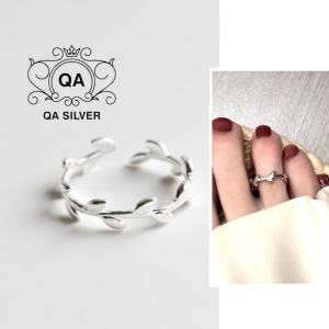Nhẫn bạc 925 lá oliu form nhỏ đeo ngón út midi chân S925 LEAF QA SILVER Pinky Ring RI170602
