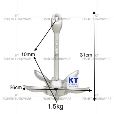 Folding Anchor 1.5kg 2.5kg 3.2kg Galvanized Umbrella Anchor (Sauh Payung) Sauh Bot Boat Anchor