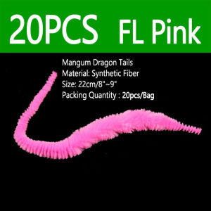 20PCS 22cm Mangum Dragon Tail Fly Tying Material Pike Muskie Saltwater Fishing Baitfish Streamer Fly Snake Wiggle Tail Chenille