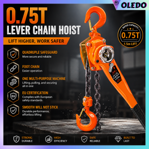 Heavy-Duty Lever Chain Block Manual Pulley Hoist with Alloy Steel Guide Wheel0.75T/1.5m High-Quality Power Lifting Equipment