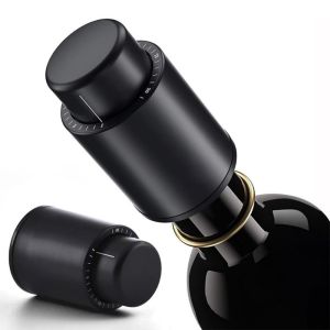 Vacuum Pump Red Wine Stopper Press Type Vacuum plug Graduated Wine Storage Container for Automatic Preservation Bar Bottle Cap