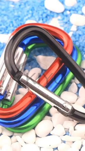 KIYO Carabiner Gantungan Kunci Warna Warni Aluminium Alloy 5D Shape Gantungan Karabiner Snaphook Kunci Hydrochrome