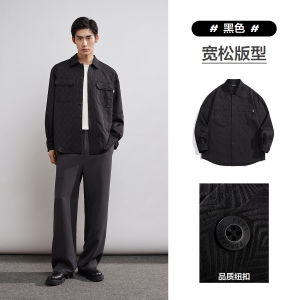 Peacebird Mens Casual Shirt Texture Floral Embroidery Trendy Spring Long Sleeve Button up Regular Fit Fashion Urban Wear