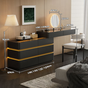 Luxury Minimalist Italian Style Dressing Table Bedside Vanity