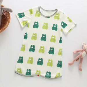 0-3 Years Newborn Ice Silk Thin Sleepwear Print Babysuits Cartoon Romper Summer New Boys Girls Baby Anti Kick Clothing