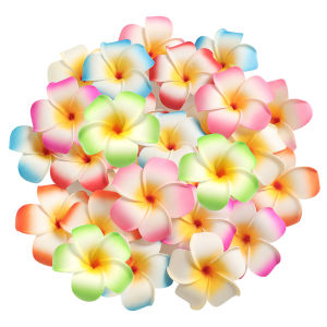 6PCS Hawaiian Flowers Fake Plumeria Foam Frangipani Flower Heads 4.5/9cm Beach Wedding Party Decorations Floating Frangipani