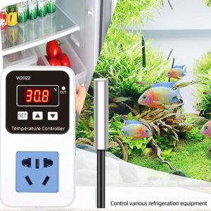 W2022 Digital Temperature Control AC110-220V Probe Line 10A LED Display Thermostat With NTC Sensor Heat/Cooling Controller