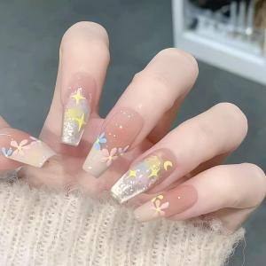 CHUBEISHI | Trang Trí Móng Tay Cho Nữ Sinh Màu Xanh Băng Đủn Thủ Công