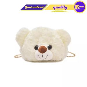 Tas Selempang Bahu Bulu Rantai Wanita Boneka Beruang Viral Murah