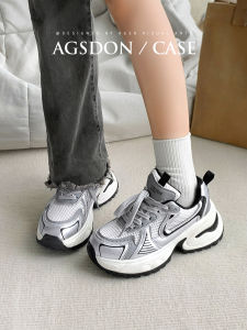 Silver Dad Shoes Womens 2025 New Summer Thick Bottom Retro Heightening Casual Sports Shoes Mesh Upper Versatile Comfortable