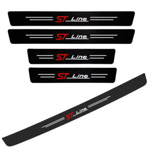 Auto Door Sill Carbon Fiber Car Sticker Protector Strip Waterproof Protect Film For Ford ST LINE STLINE Mk3 Mk4 Focus Mustang