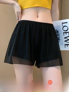 MiiOW | Cat Lady Safety Pants Womens Summer Thin Double Layer Non-Roll Edge Wearable Outerwear Anti-Light Walking Underwear