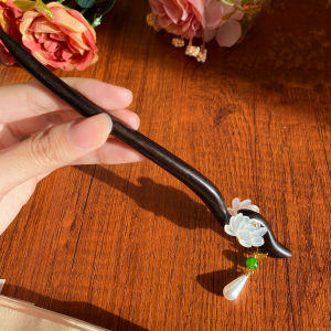 New Chinese Style Black Ebony Hairpin Simple Daily Hanfu Qipao Headwear Elegant Ancient Fashion Hair Accessories Hairpin