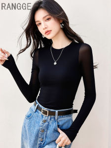 High Elasticity Mesh Base Shirt Long Sleeve Tight Fit Dance Top Womens T-shirt Breathable Comfortable Anti-static Quick Dry