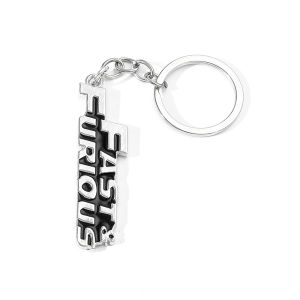 Bandai | Fast and Furious Keychain Letter Text Pendent Metal Keyring Gift For Man Woman Chaveiro Accessory Jewelry Gift