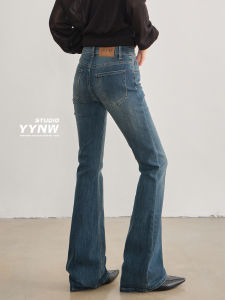 Low Waist Bell Bottom Jeans Womens Fall 2025 New American Retro Versatile Slimming Elastic Horse Hoof Pants Casual Style