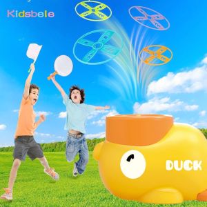 Duck Saucer Step-on Launcher Flying Disc Toy Outdoor Garden Yard Sport Shooting and Catching Learning Toy Summer Outdoor Game