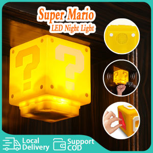 Mario Lamp LED Question Mark Mario Toys for Kids With The Games Same Gold Coin Sound USB Charging Mario Night light Mini Question Block Night for bedside lamp Birthday Gift Holiday Gift Mario Toys Induction Night Light马里奥礼物小夜灯