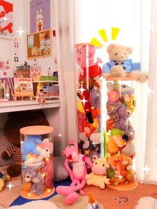 ToyVille ถังเก็บตุ๊กตาแบบใส ถังเก็บของเล่นตุ๊กตา ถังโชว์ตุ๊กตาแบบใหม่ หมุนได้ ขนาดใหญ่