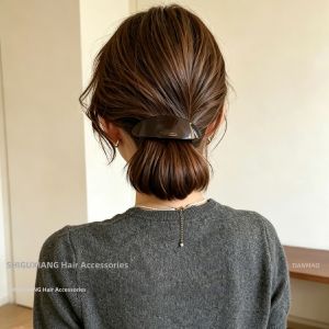 Elegant Oval Hair Clip Back of Head Half Updo Low Ponytail Hair Accessory