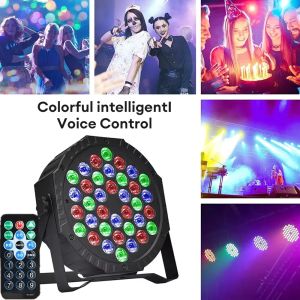 36 LED Stage Light Remote Control DMX512 Voice-activated Flat Par Lights Party Christmas Lights Bar Club Wedding Colorful Light