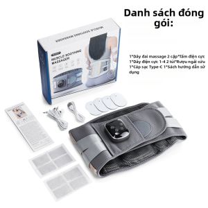 HailiCare | Dây Đai Massage Lưng EMS Có Chức Năng Sưởi Ấm Hỗ Trợ Thắt Lưng Hẹn Giờ 20 Phút Miếng Đệm Rung Vùng Eo Thư Giãn Cơ Bắp Chất Liệu Tổng Hợp Đa Kích Cỡ Lớn